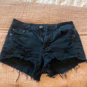 Black jean shorts